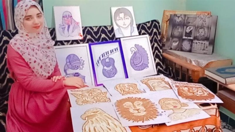 الفنانة الشابة مع