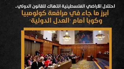 احتلال الأراضي الفلسطينية انتهاك للقانون الدولي.. أبرز ما جاء في مرافعة كولومبيا وكوبا أمام 