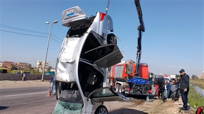 بالأسماء، مصرع زوجين بحادث انقلاب سيارة بالبحيرة (صور)