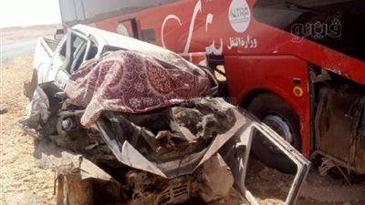 شاهد الصور الأولى لحادث الأتوبيس المنكوب بالوادي الجديد 