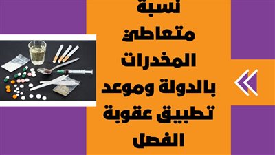 نسبة متعاطي المخدرات بالدولة وموعد تطبيق عقوبة الفصل | إنفوجراف 