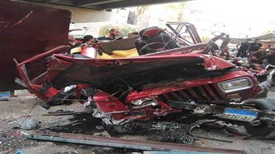 التحقيق في سقوط سيارة من أعلى محور صفط اللبن