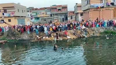 تفاصيل مصرع شخصين في سقوط سيارة داخل مصرف بالدقهلية|صور 