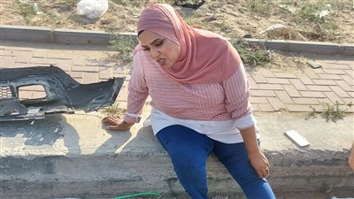 الشيف غالية تتعرض لحادث تصادم أثناء عودتها من مدينة الإنتاج الإعلامي | صور