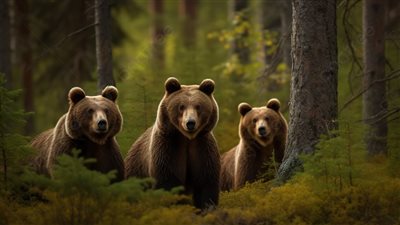 الدببة البنية تدمر الغابات بحثًا عن حوريات الزيز