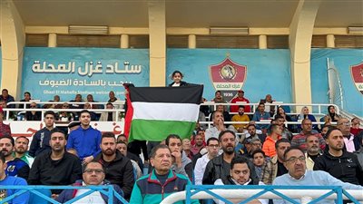 دوري المحترفين، مشجع محلاوي يؤازر فريقه بعلم فلسطين أمام بتروجيت (فيديو)