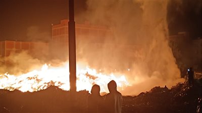 حريق في مخلفات قصب بأرض فضاء في الدقهلية