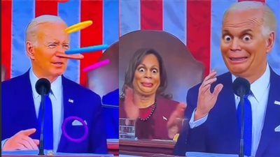 بفلاتر ساخرة وقبضة بوتين، ترامب يستهزئ من خطاب بايدن بحالة الاتحاد (فيديو)