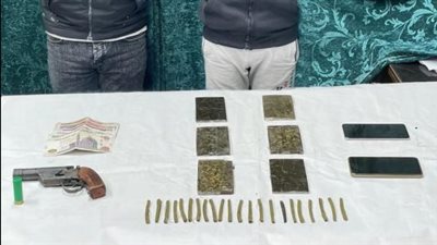 سقوط 6 عناصر إجرامية بحوزتهم كميات من مخدري الحشيش والهيروين وأسلحة نارية 