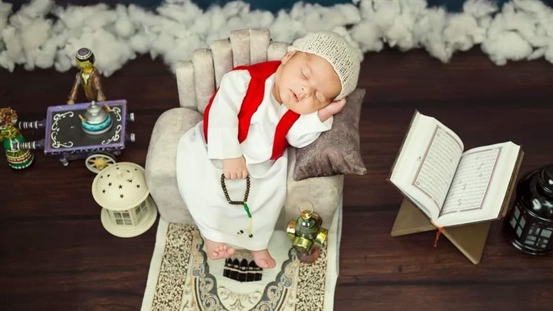 فرح الطفل بقدوم رمضان،