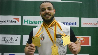 أبو الوفا بطل رفع الأثقال بعد ذهبيات الألعاب الأفريقية: حلمي ميدالية أولمبية