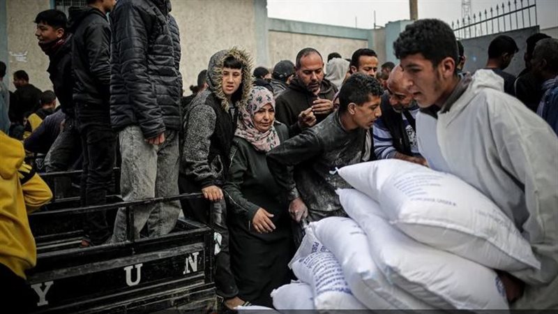 فلسطينيون يحصلون