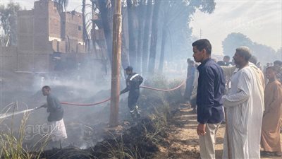 محافظ أسوان يتابع جهود السيطرة على حريق قرية أبو غلاب في إدفو 