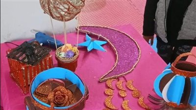 ورشة تدريبية لإعادة التدوير لصنع مجسمات للاحتفال بشهر رمضان في الدقهلية 