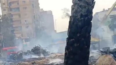 مصدر أمني: استمرار عمليات التبريد في حريق استوديو الأهرام (صور) 