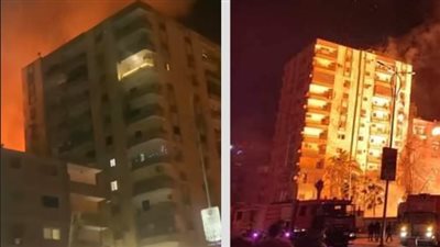 لحظة امتداد النيران للعمارات المجاورة في حريق ستوديو الأهرام (فيديو وصور)