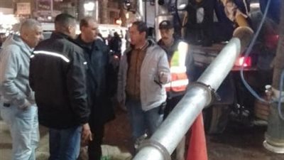 الجيزة تنهي مشكلة طفح الصرف الصحي في الهرم (صور)