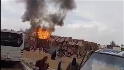 اللقطات الأولى لحريق لوكيشن تصوير مسلسل ألف ليلة وليلة (فيديو وصور)