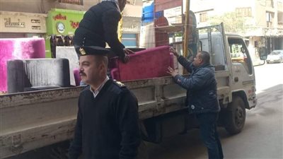 رفع 112 حالة إشغال خلال حملة في شارع فاطمة رشدي (صور)