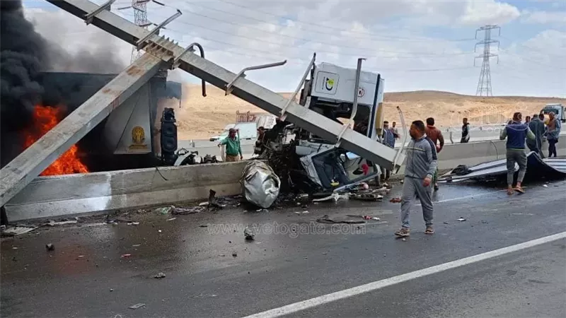  حريق سيارة تريلا