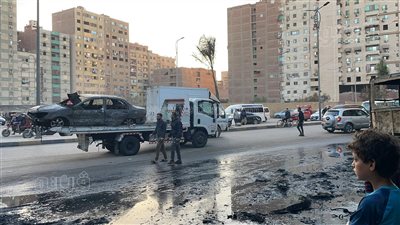 صور جديدة لـ حادث اندلاع حريق أتوبيس نقل