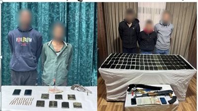 سقوط 10 عناصر إجرامية بينهم مقاول بحوزتهم مخدرات وأسلحة (صور)