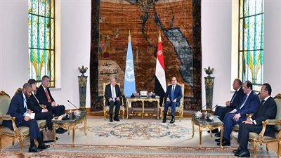 السيسي وجوتيرش يؤكدان حتمية حل الدولتين كمسار وحيد لتحقيق العدل والأمن والاستقرار بالمنطقة