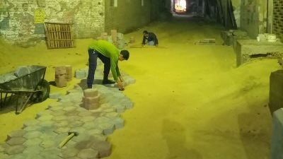 بـ 1.9مليون جنيه، تركيب بلاط الإنترلوك بشوارع مشتول السوق