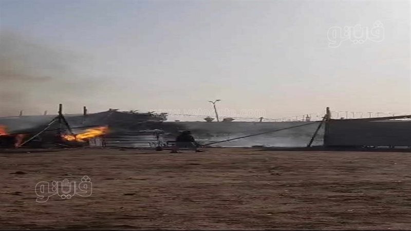 حريق داخل خيمة رمضانية