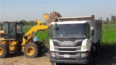 استمرار أعمال إزالة التعديات علي الأرضي الزراعية بطريق رافد جمصة بالدقهلية