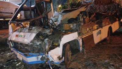 شاهد، تصادم أتوبيس بجرار زراعي في دمياط ووقوع إصابات