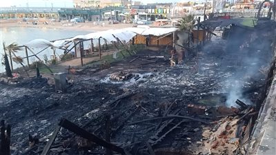  الحماية المدنية تسيطر على حريق بنادى الصيادلة بكورنيش البحر بالإسكندرية 