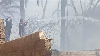 حريق يلتهم 3 منازل في جهينة الشرقية بسوهاج (صور)