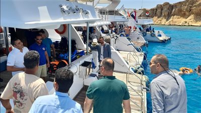  جنوح إحدى السفن الدولية بمنطقة خليج العقبة، والبيئة تتابع الحادث 