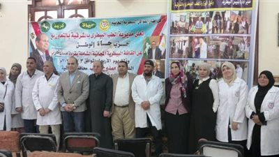 قافلة طبية بيطرية لتحصين الحيوانات ضد الأمراض بقرية سندنهور في الشرقية