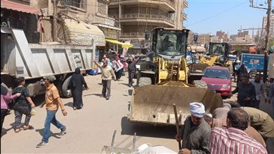 حملة مكبرة لرفع الإشغالات من شوارع ميت غمر بالدقهلية (صور)