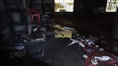 السجاد والكراسي تفحمت، حريق هائل داخل مسجد بالمنوفية قبل أذان الفجر (صور)