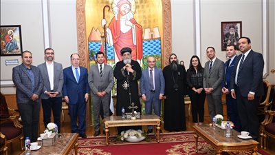 البابا تواضروس يستقبل وزير الشباب والرياضة ونظيره اللبناني