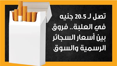 تصل لـ 20.5 جنيه في العلبة.. فروق بين أسعار السجائر الرسمية والسوق (إنفوجراف)