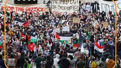 القوى الفاعلة في احتجاجات الطلاب داخل الجامعات الأمريكية (انفوجراف)