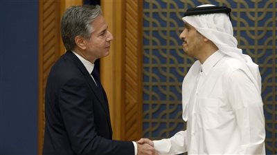 لقاء بين وزير الخارجية الأمريكي ونظيره القطري في الرياض