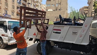 الدفع بـ 10 سيارات لرفع 2000 حالة إشغال متنوع في الجيزة (صور)