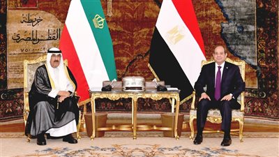 تعزيز التعاون الاقتصادي وحرب غزة يتصدران المباحثات المصرية الكويتية بقصر بيان