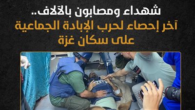 شهداء ومصابون بالآلاف.. آخر إحصاء لحرب الإبادة الجماعية على سكان غزة (إنفوجراف)