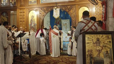 الأنبا أكسيوس يترأس قداس عيد القيامة بمطرانية المنصورة (فيديو وصور)