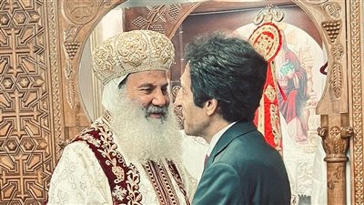  بسام راضي ينقل تهنئة الرئيس السيسي للجالية القبطية فى إيطاليا