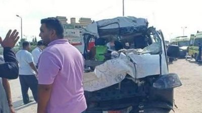 إصابة 10 أشخاص فى انقلاب سيارة بطريق شبرا بنها الحر