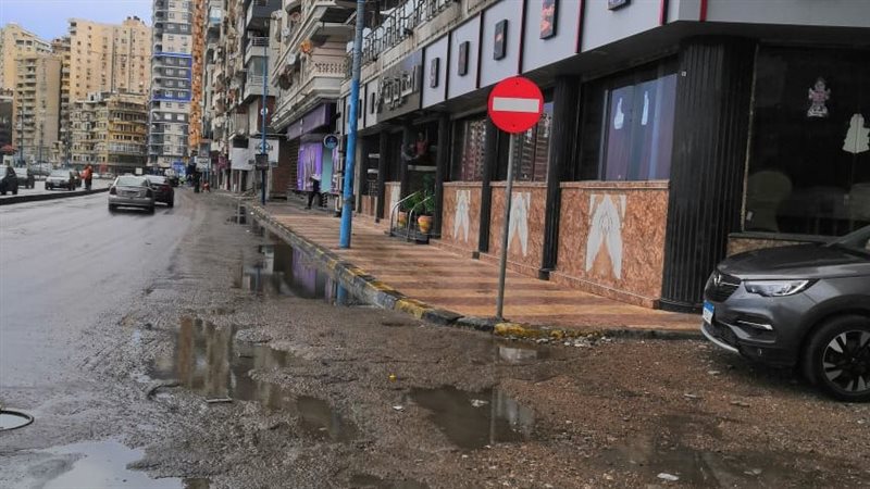 زخات امطار علي الإسكندرية،