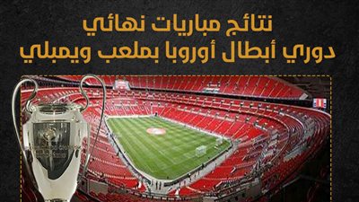 نتائج مباريات نهائي دوري أبطال أوروبا بملعب ويمبلي (إنفوجراف)