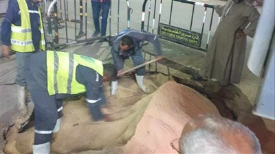 إصلاح هبوط أرضى بـ 3 مناطق متفرقة بشبرا الخيمة